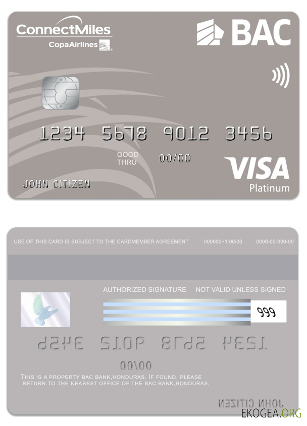 Carte visa platine Honduras BAC Bank